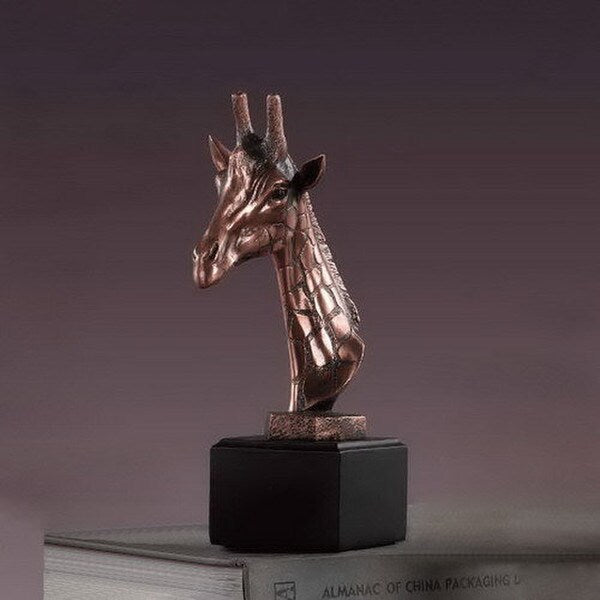 Giraffe Head Portrait Bust Statuette Figurine Art Work Wildlife Decor