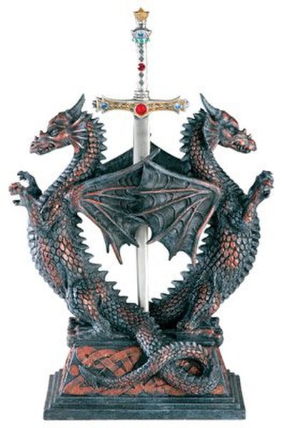 Double dragon desk accessory letter opener