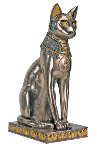 Bastet Egyptian Cat Goddess Bronze Colored Statue