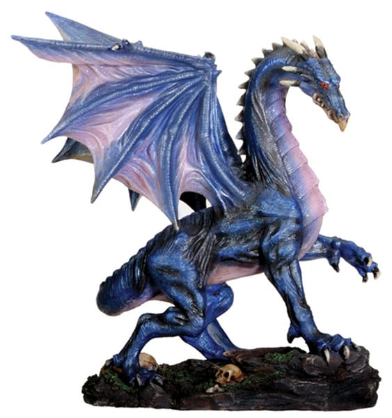 Midnight Dragon Sculpture 8" High Med.