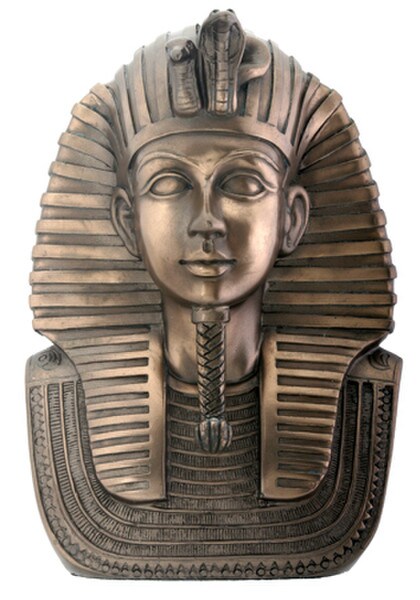 King Tut Sculptural Bust Bronze Faux Finisn Egyptian reproduction