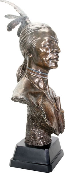 Large Native American Indian Bust Statue