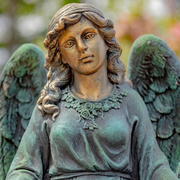 Angel Muriel Birdbath Sculpture 37" High