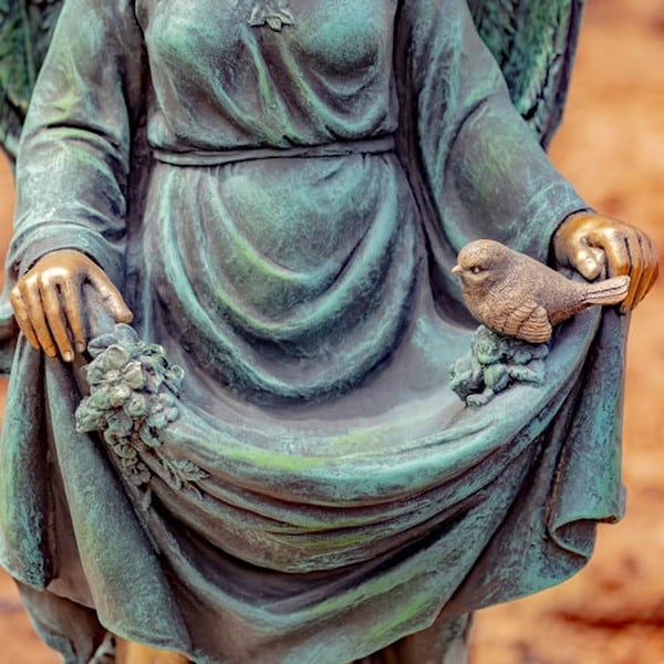 Angel Muriel Birdbath Sculpture 37" High