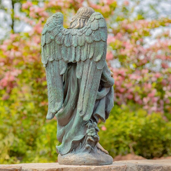 Angel Muriel Birdbath Sculpture 37" High