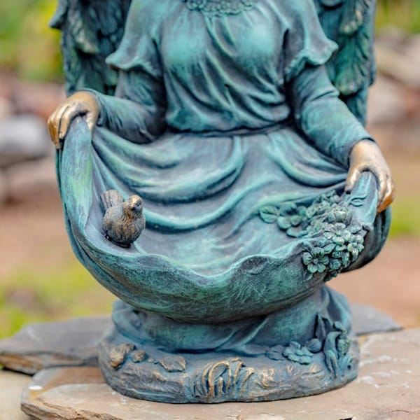 Angel Kneeling Angel Statue Birdbath 24" H