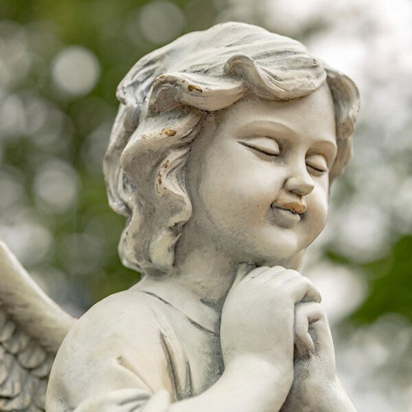 Angel Praying Statue 39" High Antique White