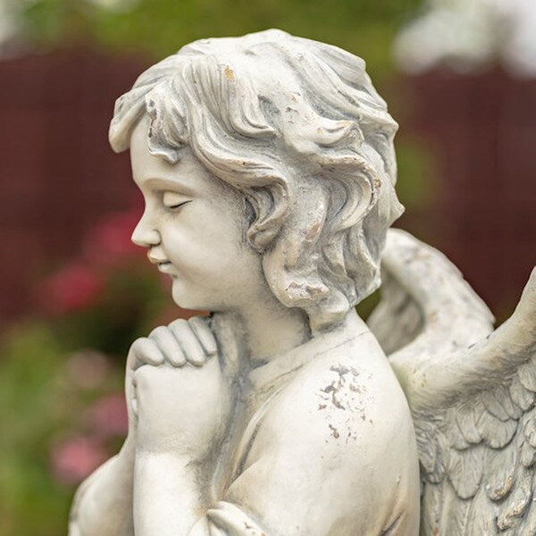 Angel Praying Statue 39" High Antique White