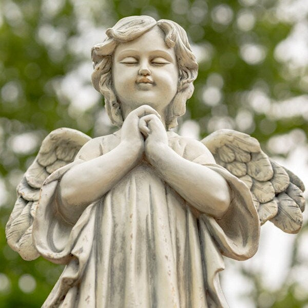 Angel Praying Statue 39" High Antique White