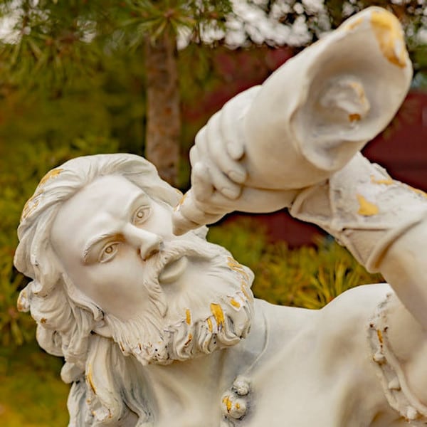 Merman Garden Statue Blowing in Conch Shell
