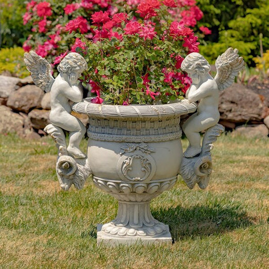 Cherub Urn of Versailles Antique Grey 36.5" H