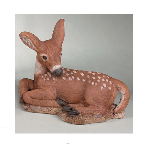 Resting Fawb Deer Sculpture β Cast Stone Garden Statue