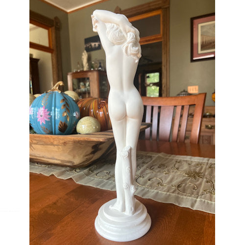 Back View Elegant Virgo Female Nude Sculpture β Statue Made in Italy Praxiteles and Phidias Italian Classical Statue