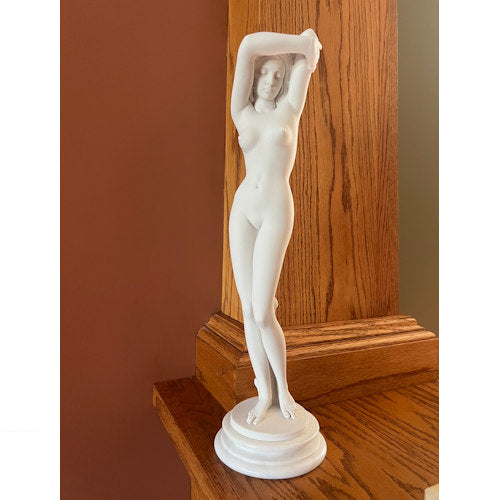 Virgo Nude Sculpture Shameful Girl Statue Marble Replica Made in Italy