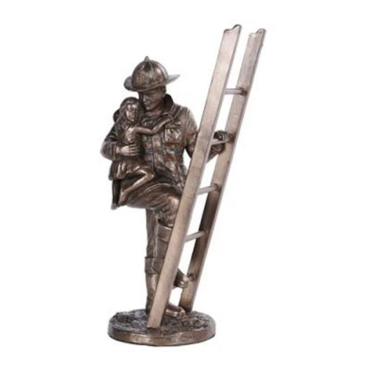 Fireman Rescuing Child Statue