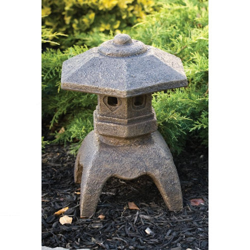 Flat Top Pagoda Cement Garden Statue 16" High