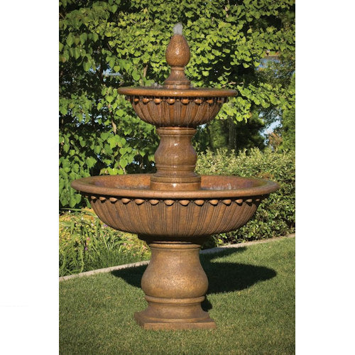 Florentine Garden Fountain Cast stone heavy weight Elegant Sculptural Cement