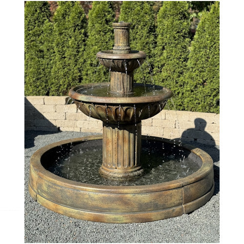 Fluted Fountain In Valencia Pool 55" H