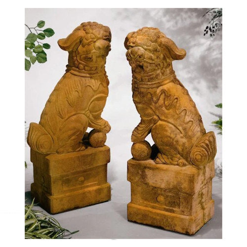 Foo Dog Set Facing Right & Left Large Garden Statues