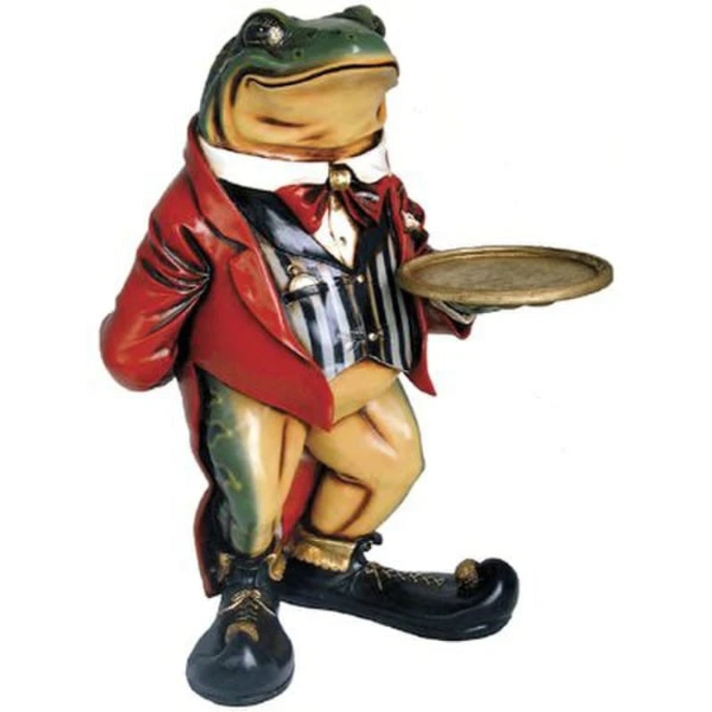 Frog Butler With Serving Tray Sculpture