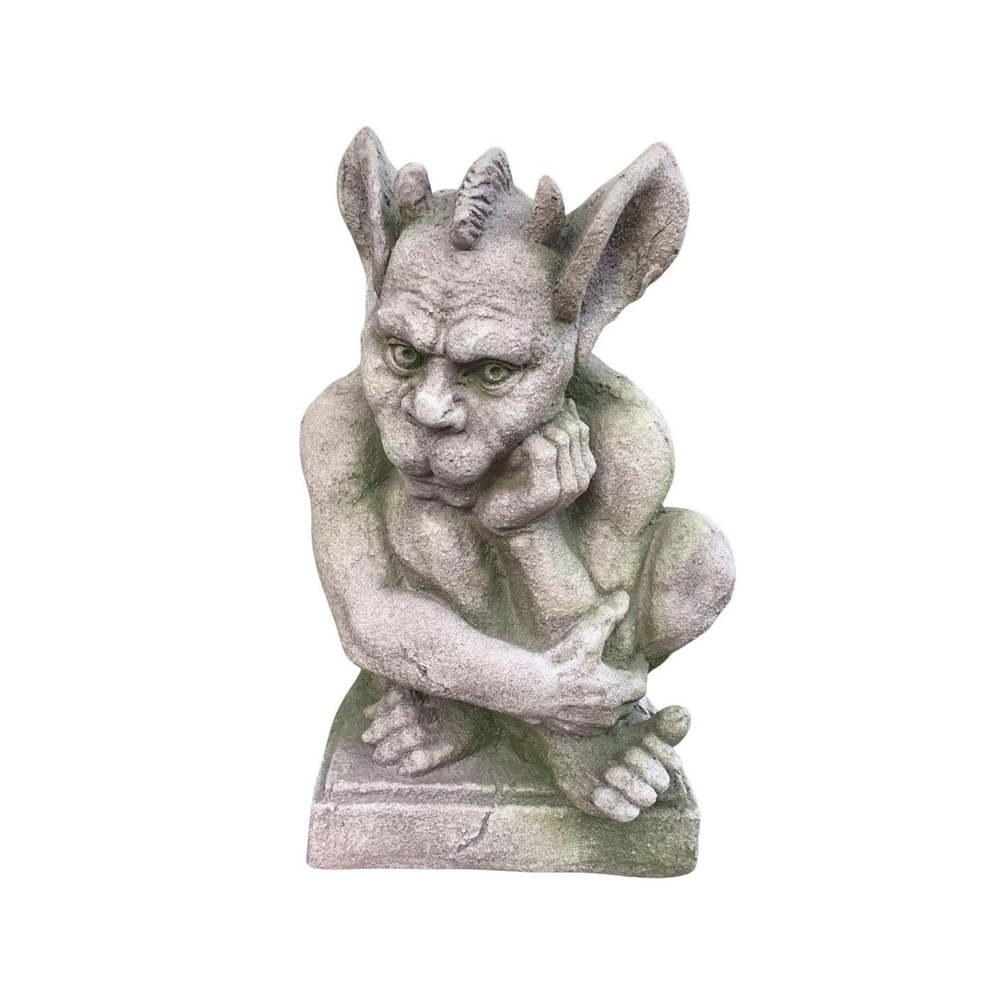 Gothic gargoyle thinker sculpture outdoor or brooding