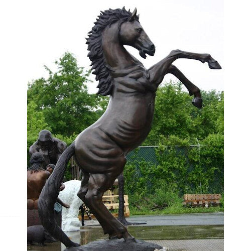 Giant Bronze Rearing Horse Sculpture