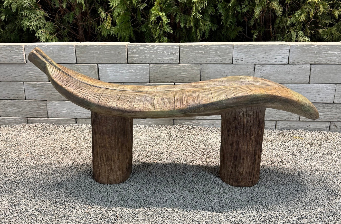 Giant Leaf Bench has ample seating art in your garden landscape