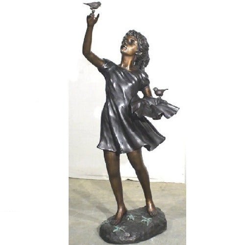 Girl With Birds Water Feature