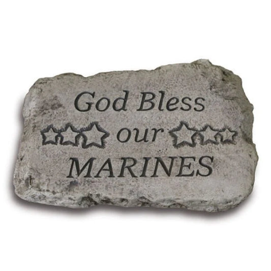 God Bless Our Marines Garden Stone Soldier Stars Memorial War