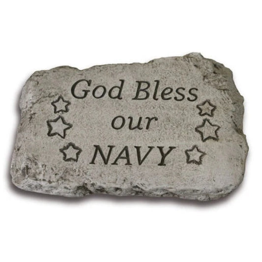 God Bless Our Navy Garden Stone