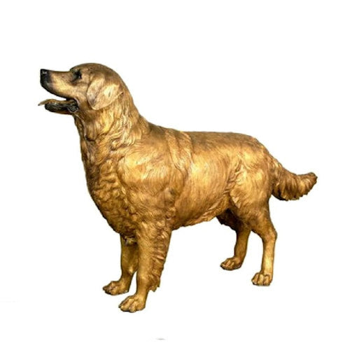 Golden Retriever Life Size Bronze Statue