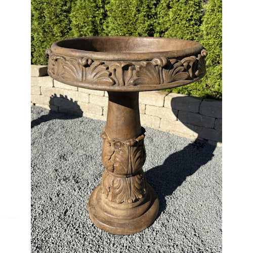 Grande Acanthus Birdbath Cement