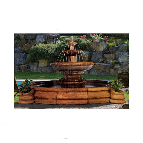 Grande Palazzo Fluted Fountain With Planters