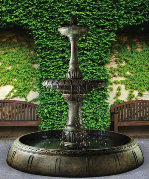Grande Riviera Fountain with Perpetual Pool Giant Statuary Water with cast stone pool surround