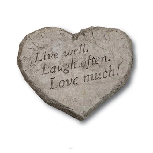 Heart Stone- Live well laugh often love much! Garden Stone