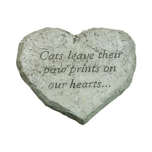 Heart Shaped Cat Paw Prints Memorial Stepping Stone