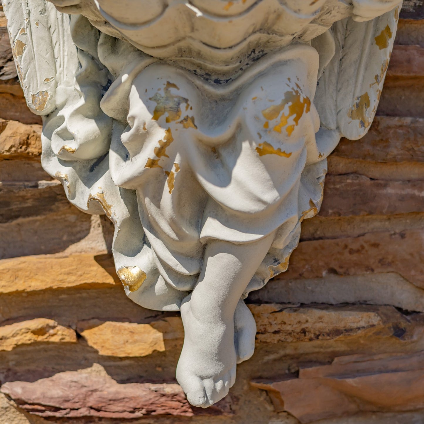 Heavenly Cherub Wall Planter in Antique Grey Garden sculpture high relief statue