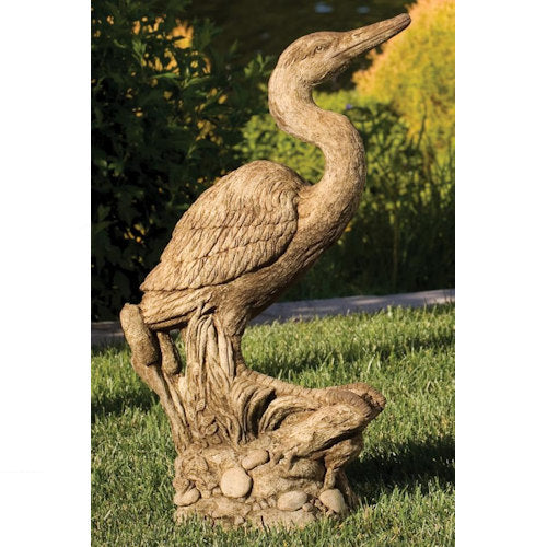 Heron 29" High Cast Stone Sculpture