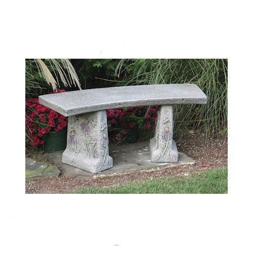 Honeybee Garden Bench Cement Flying around Flowers Pollinating Special Finish