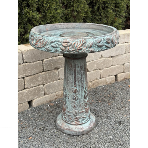 Honeysuckle Birdbath Cement