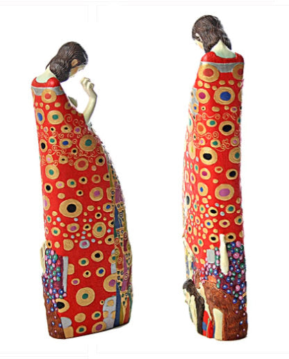 Various views Hope II sculpture is a moving three-dimensional interpretation of one of Gustav Klimtβs