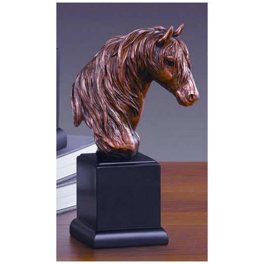 Horse Head Bust Statue 9" High
