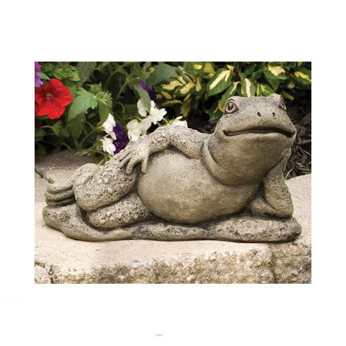 Hugo the Frog Garden Statue Relaxing Fresh Prince Sculpture Posing Whimsical
