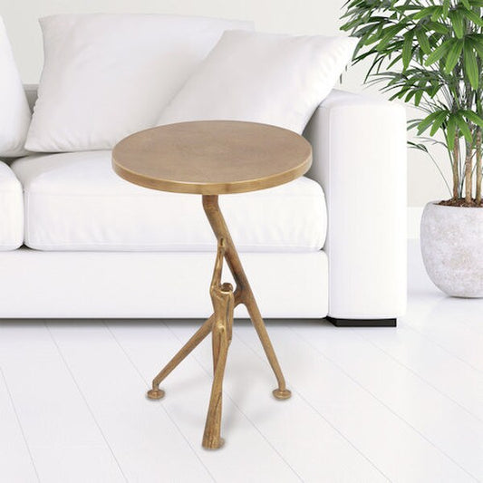 Supportive Man Sculptural End Table is a unique piece of furniture gold