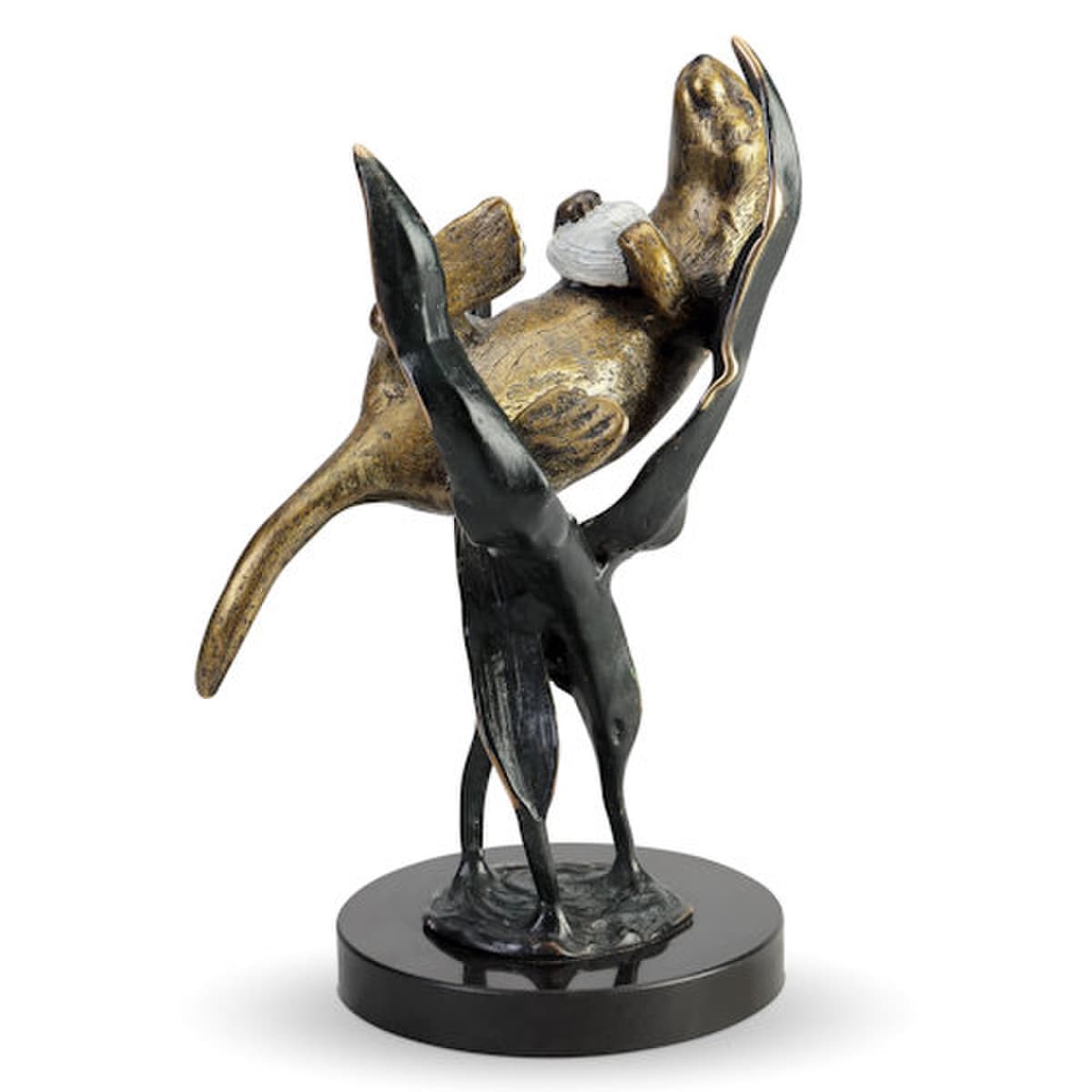 Otter Floating Feast Sculpture