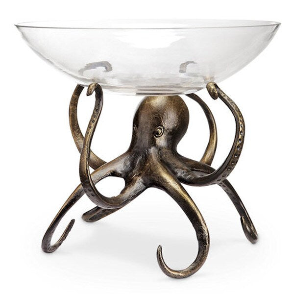 Octopus Sculptural Bowl Centerpiece Decorative Serving Tray Sculpture