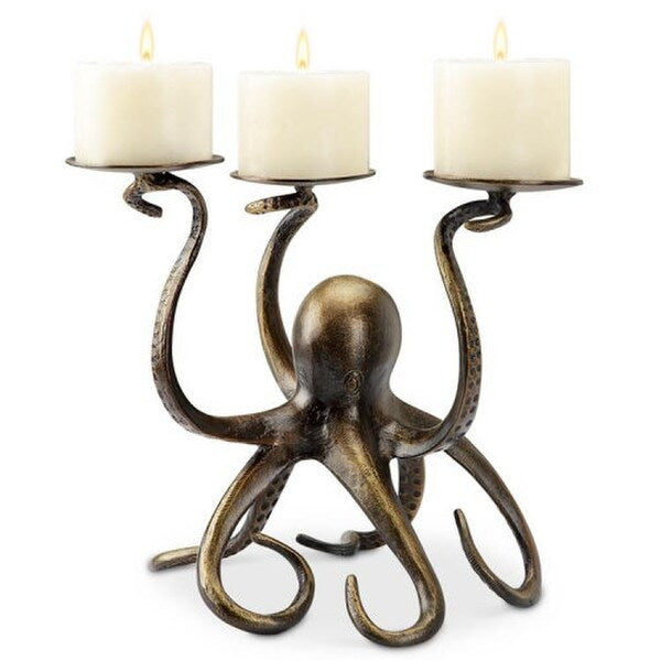 Octopus Pillar Trio Candle Holder Sculpture Legs Decorative Design