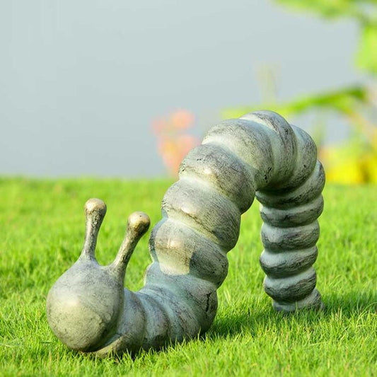 Caterpillar Snack Seeker Garden Sculpture Aluminum Alice Wonder