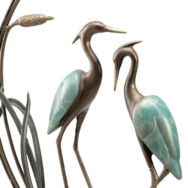 Graceful Herons in Circlet Sculpture Art Deco
