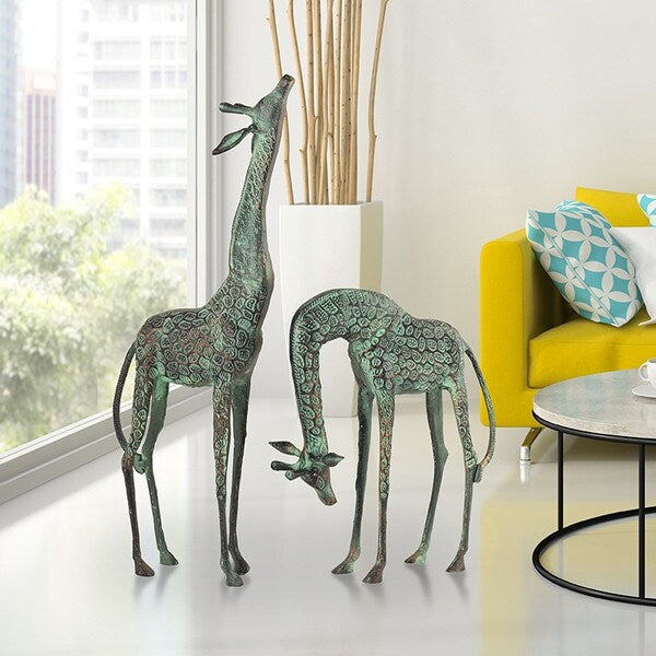African Exotic Giraffes Garden Statuary Set Outdoor Durable Statues
